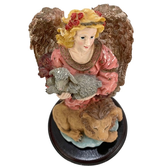 Mann Angel Lion Lamb Resin Figurine Display - Picture 5 of 9